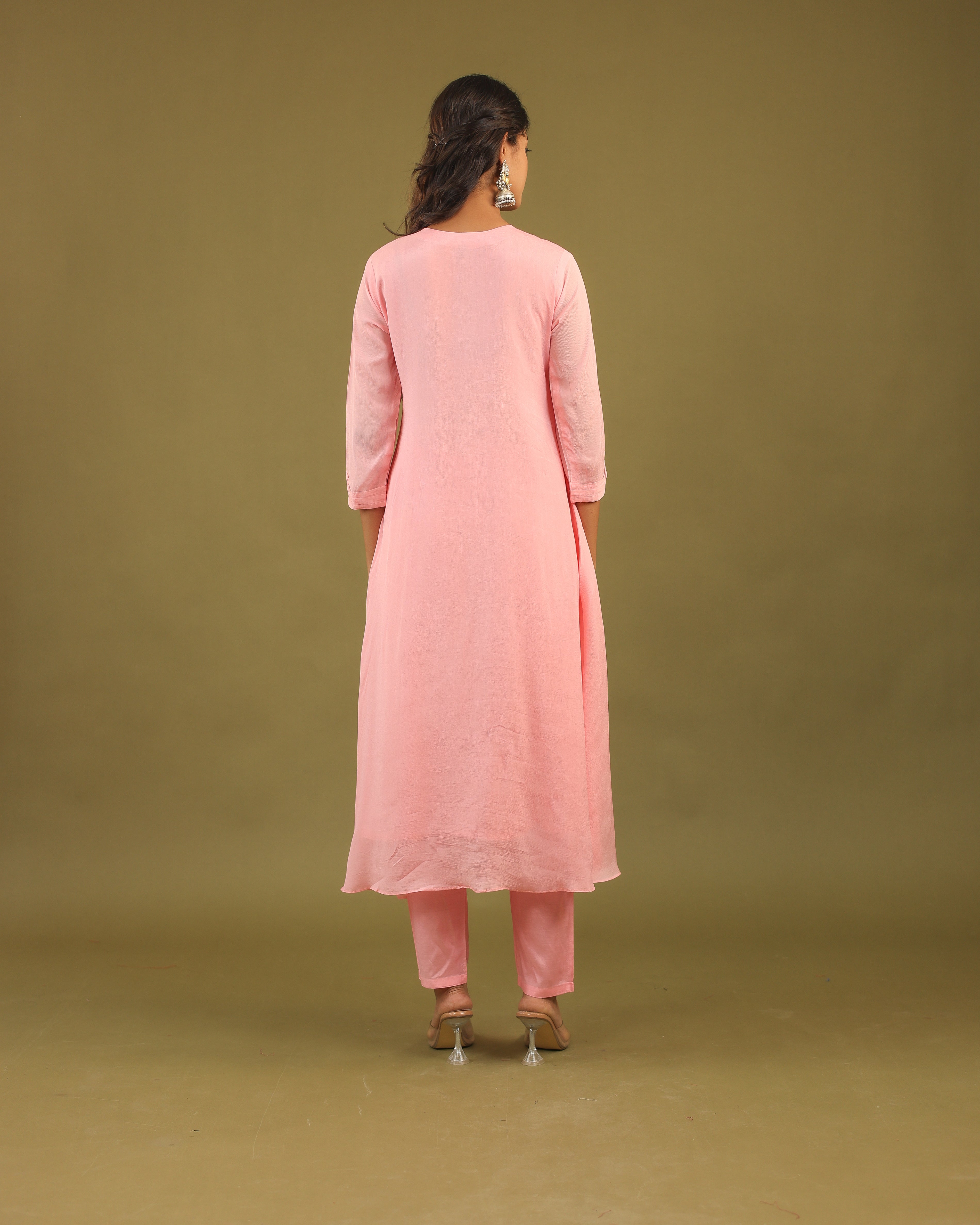 Ethereal Elegance – Chinon Silk Embroidered Suit Set