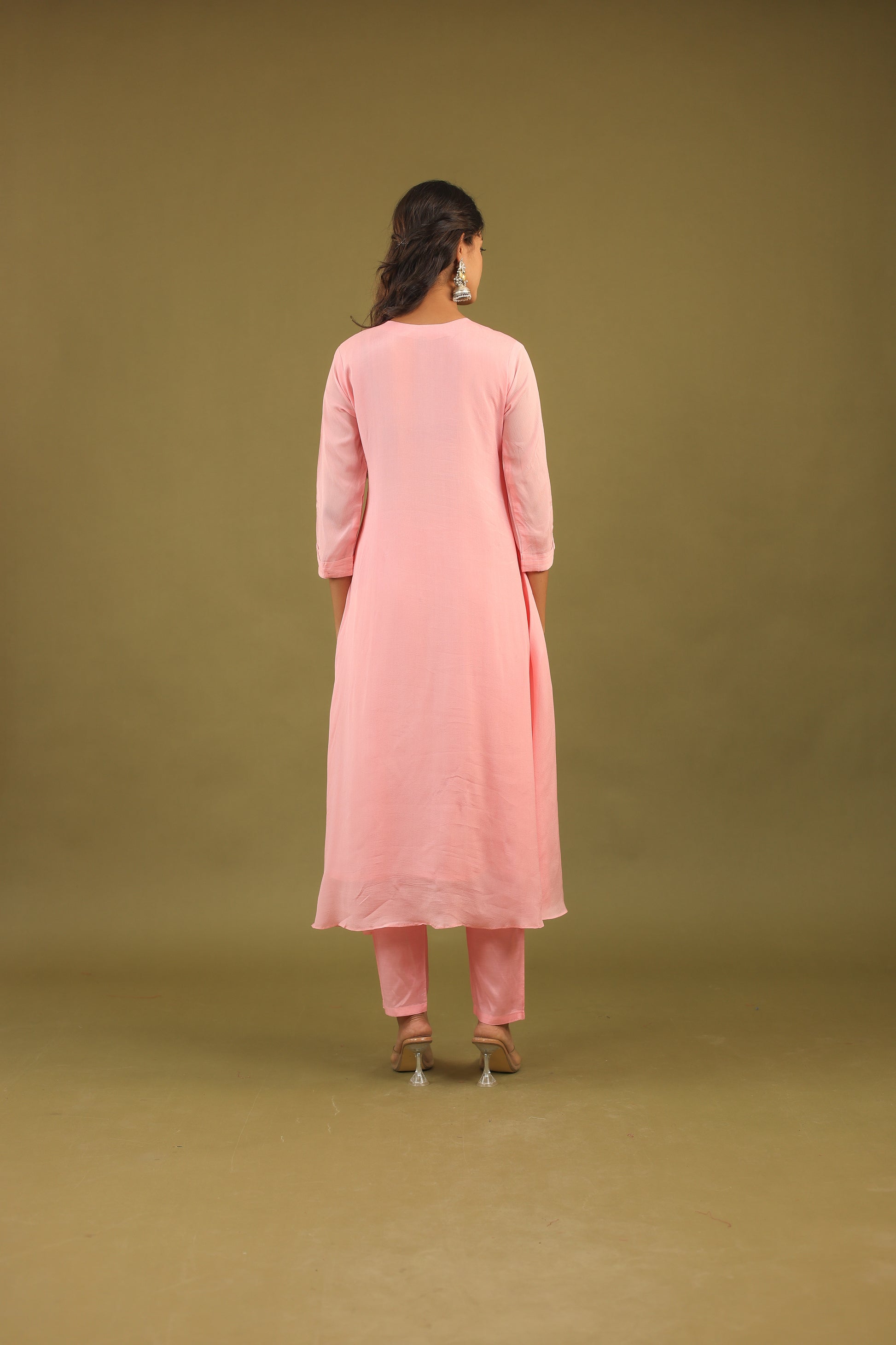 Ethereal Elegance – Chinon Silk Embroidered Suit Set