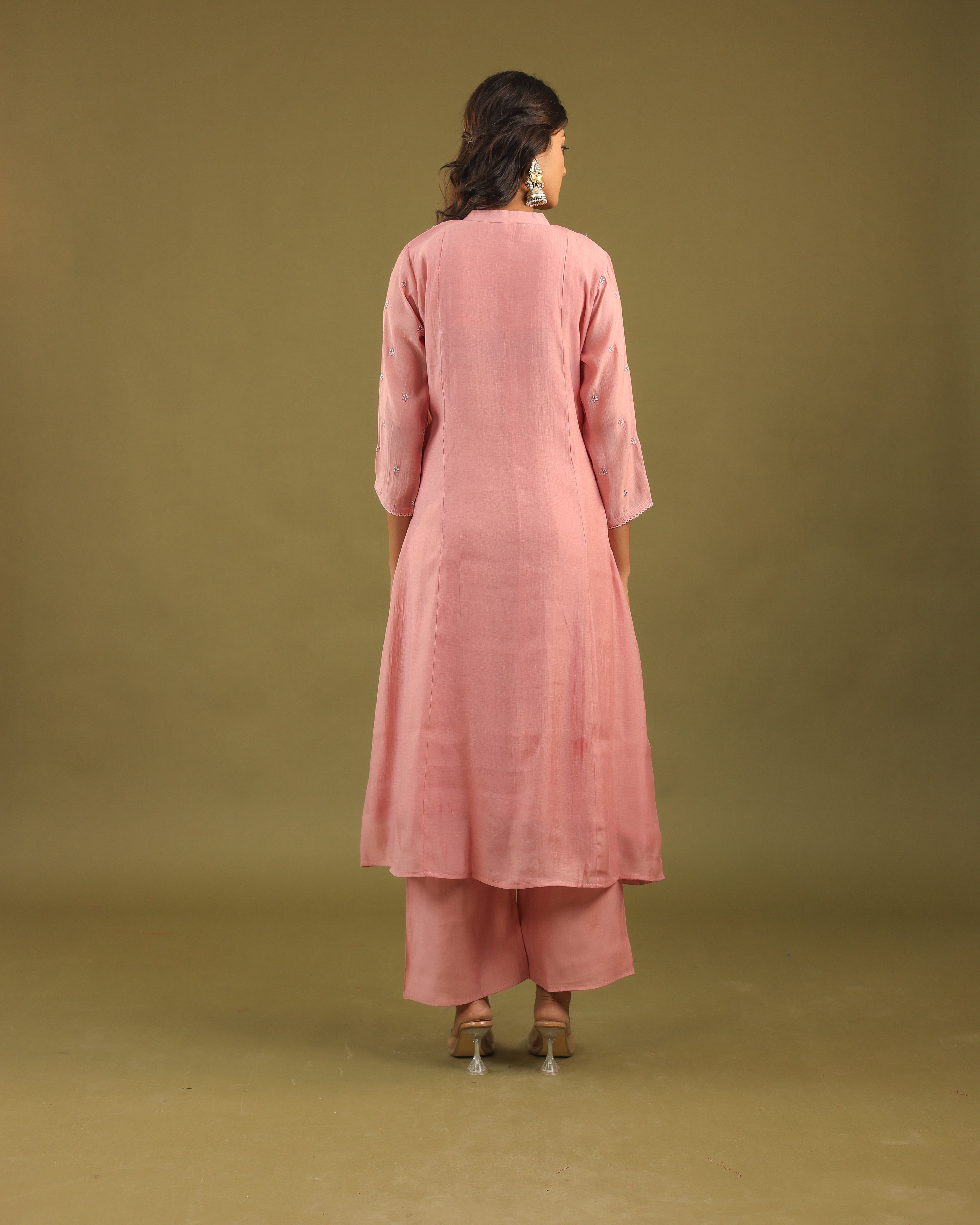 Graceful Radiance – Mul Chanderi Embroidered Suit Set