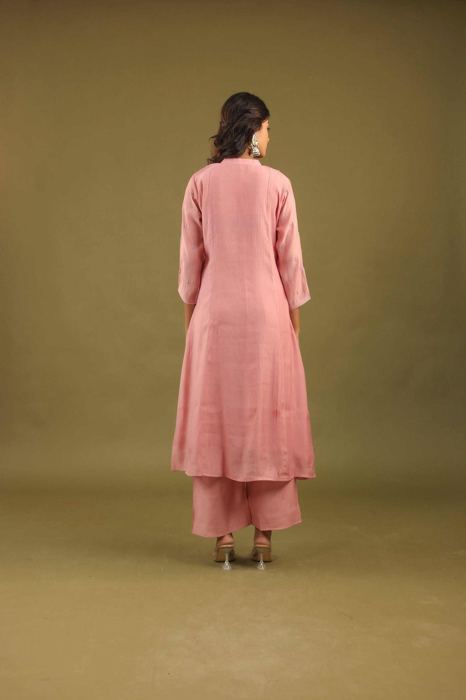 Graceful Radiance – Mul Chanderi Embroidered Suit Set