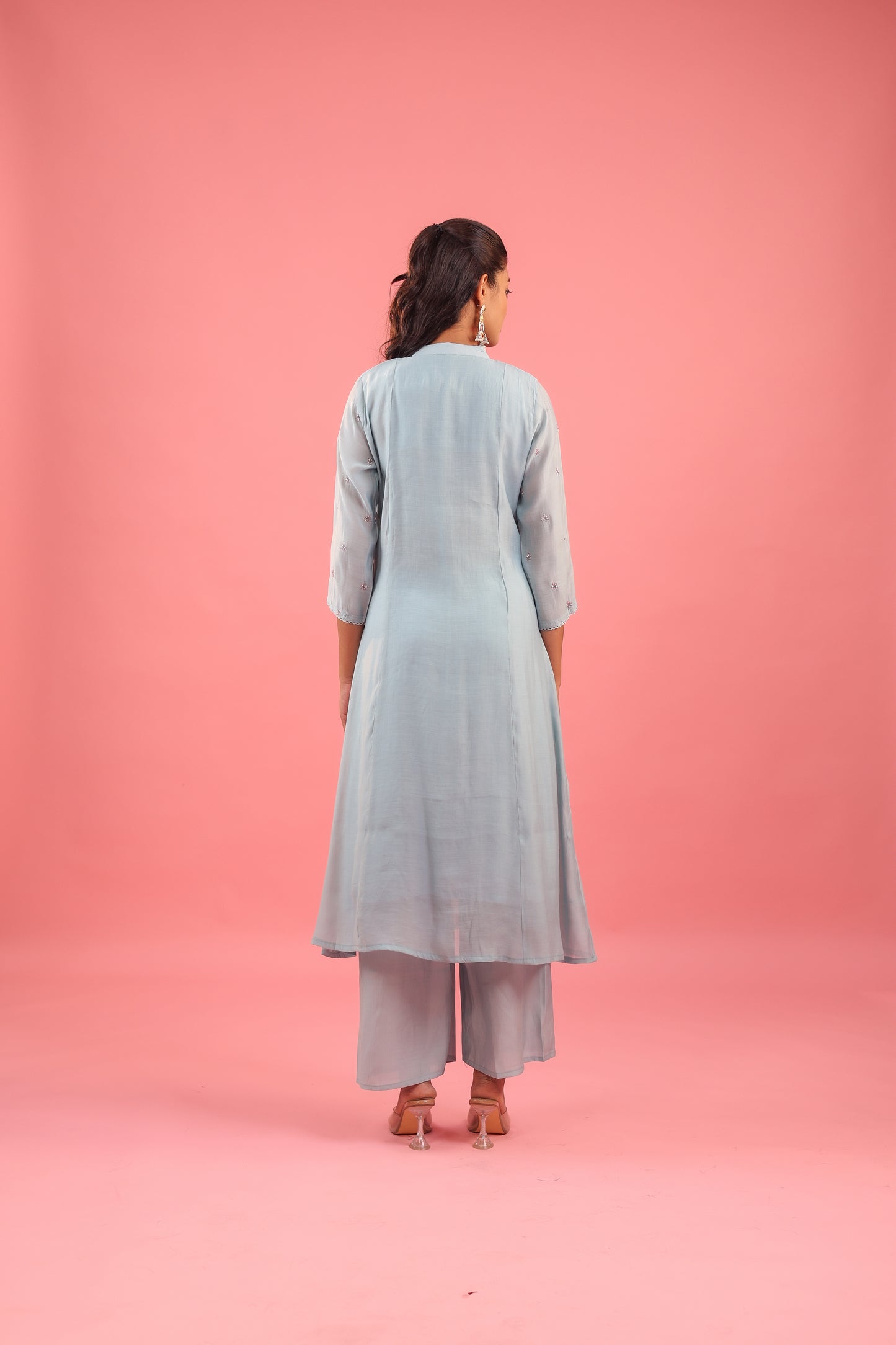 Graceful Radiance – Mul Chanderi Embroidered Suit Set