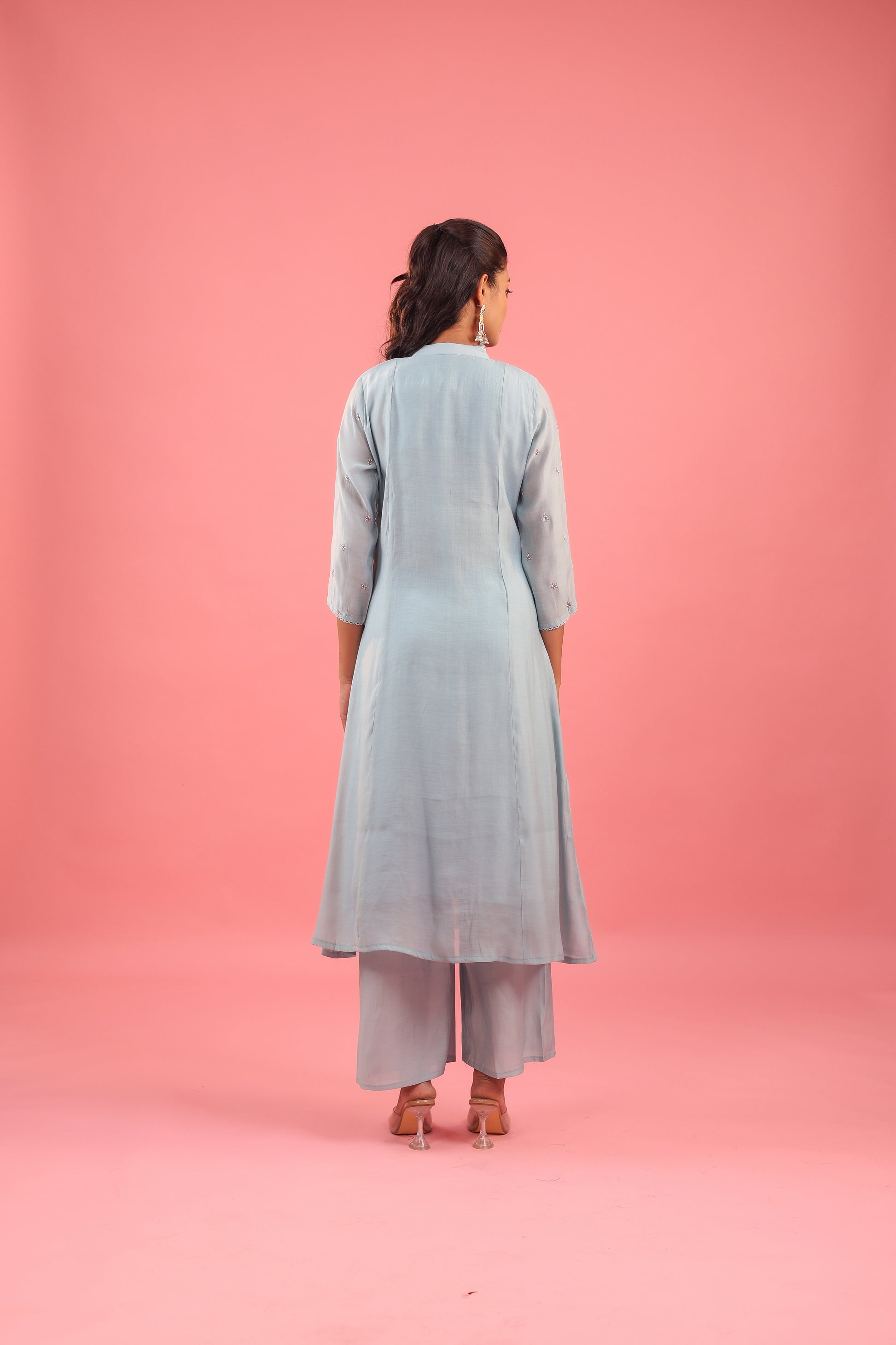 Graceful Radiance – Mul Chanderi Embroidered Suit Set