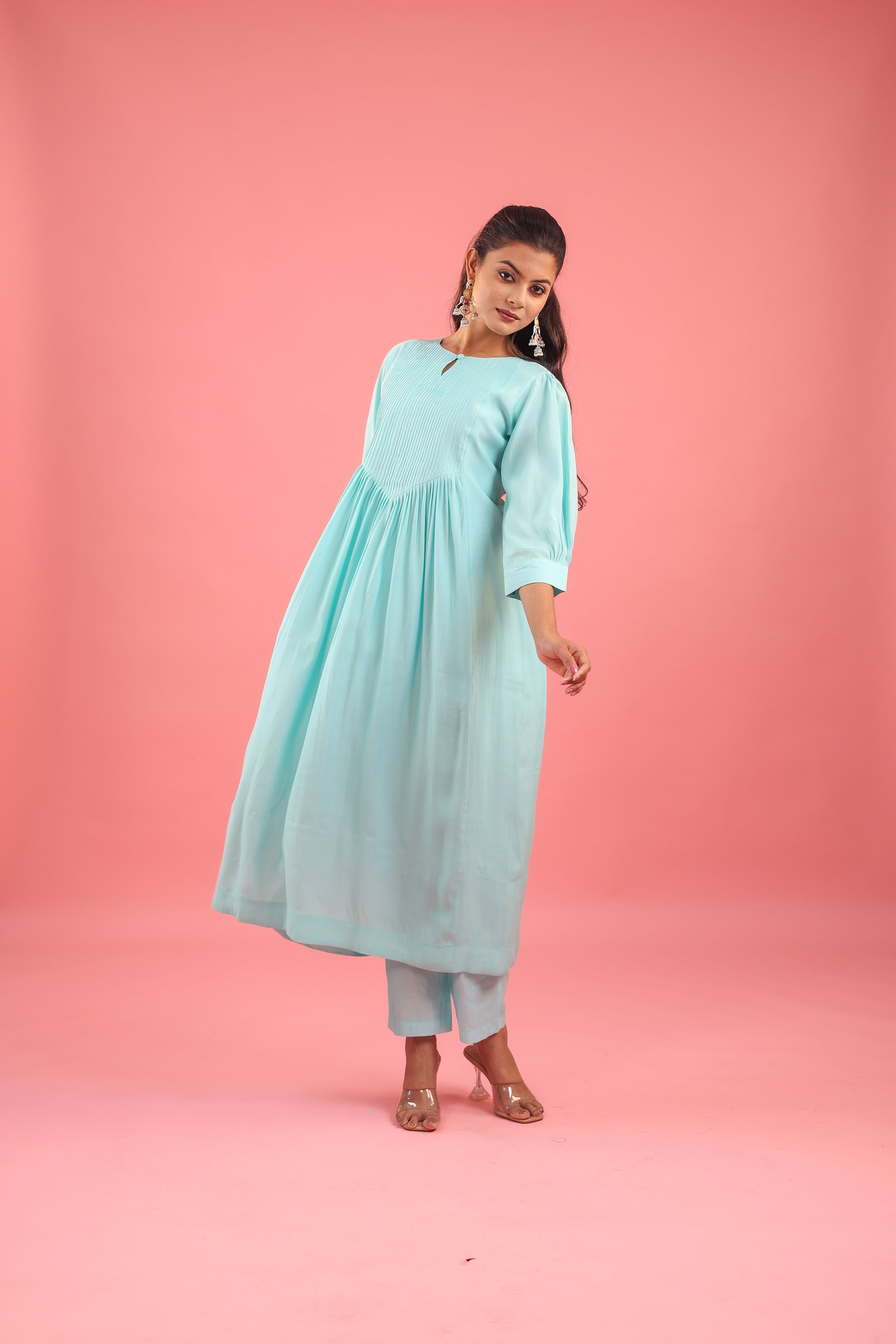 Graceful Radiance – Mul Chanderi Embroidered Suit Set