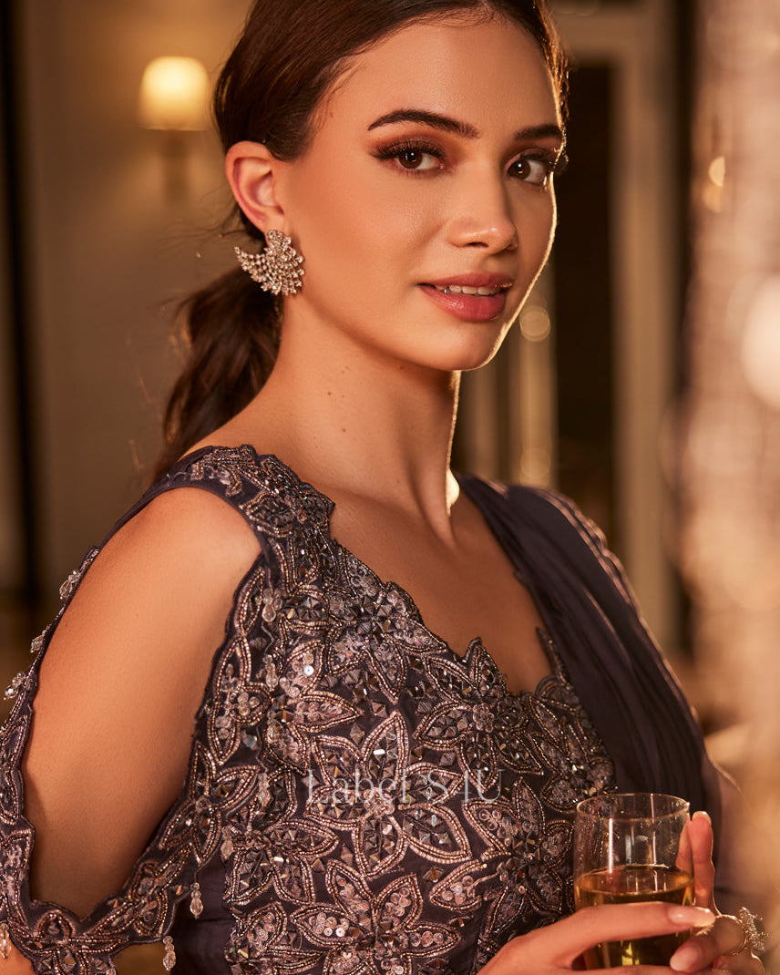 Moonlit Mojito-Pre Draped Saree
