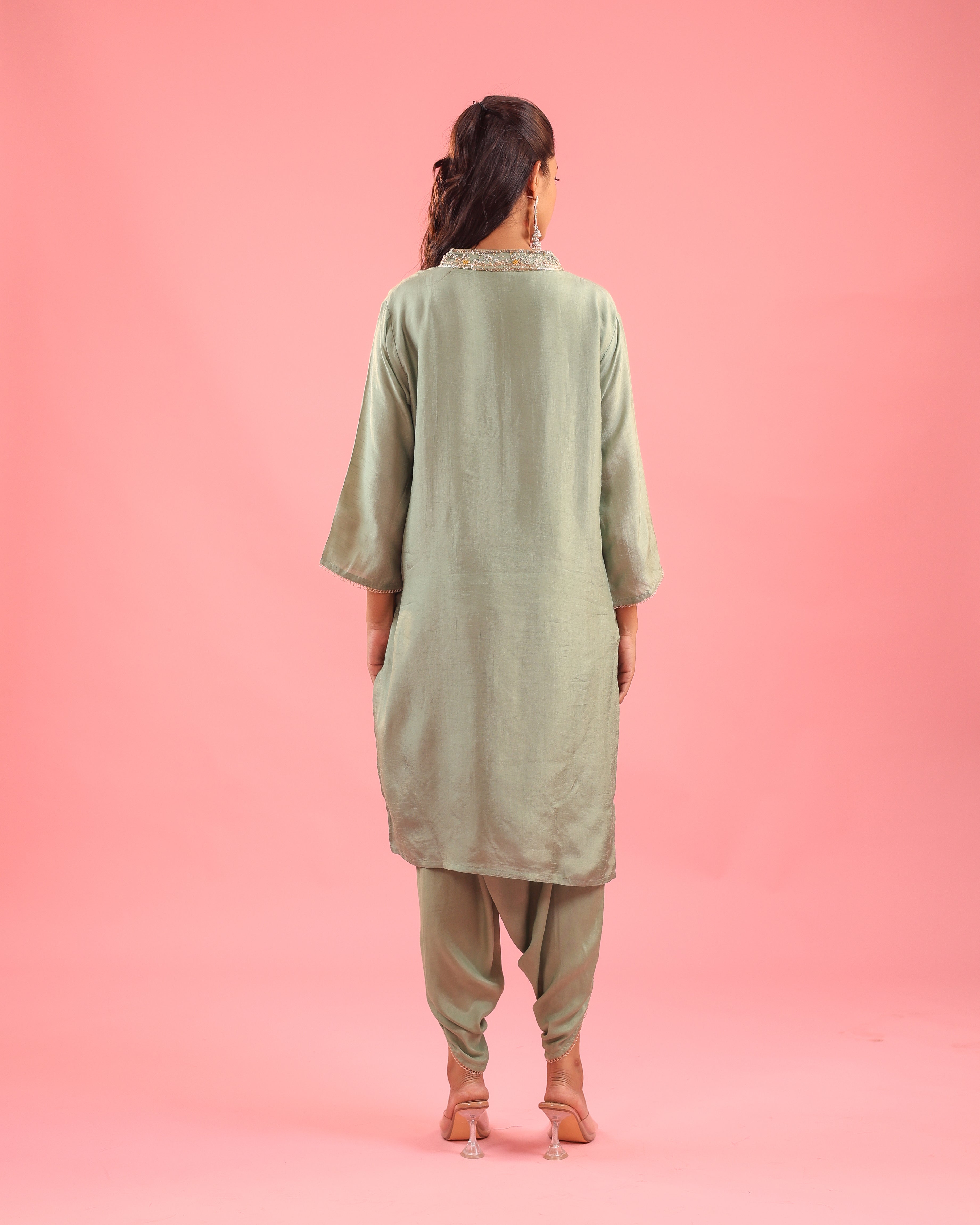 Regal Allure – Embroidered Dola Silk Suit Set for Women