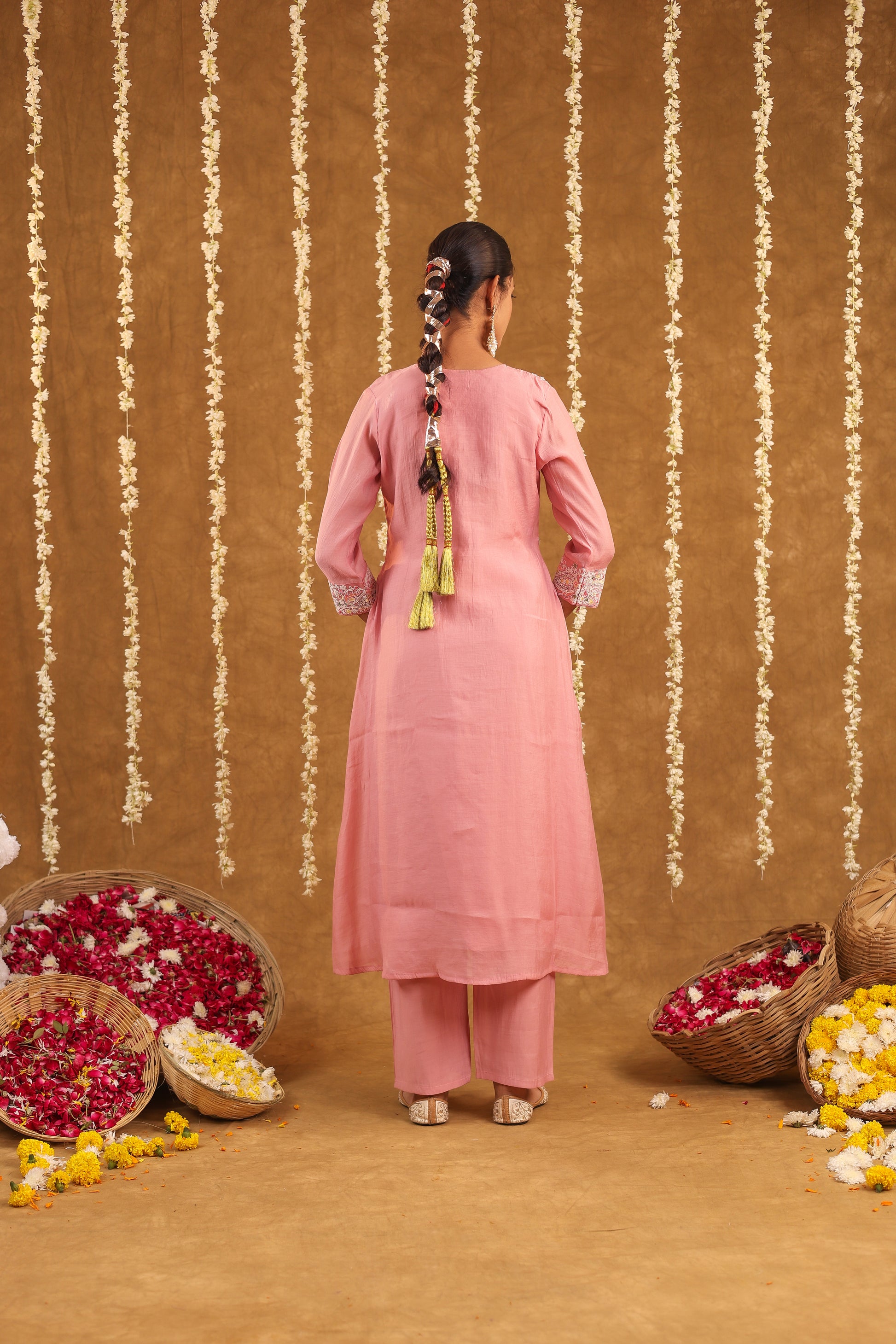 Graceful Radiance – Mul Chanderi Embroidered Suit Set
