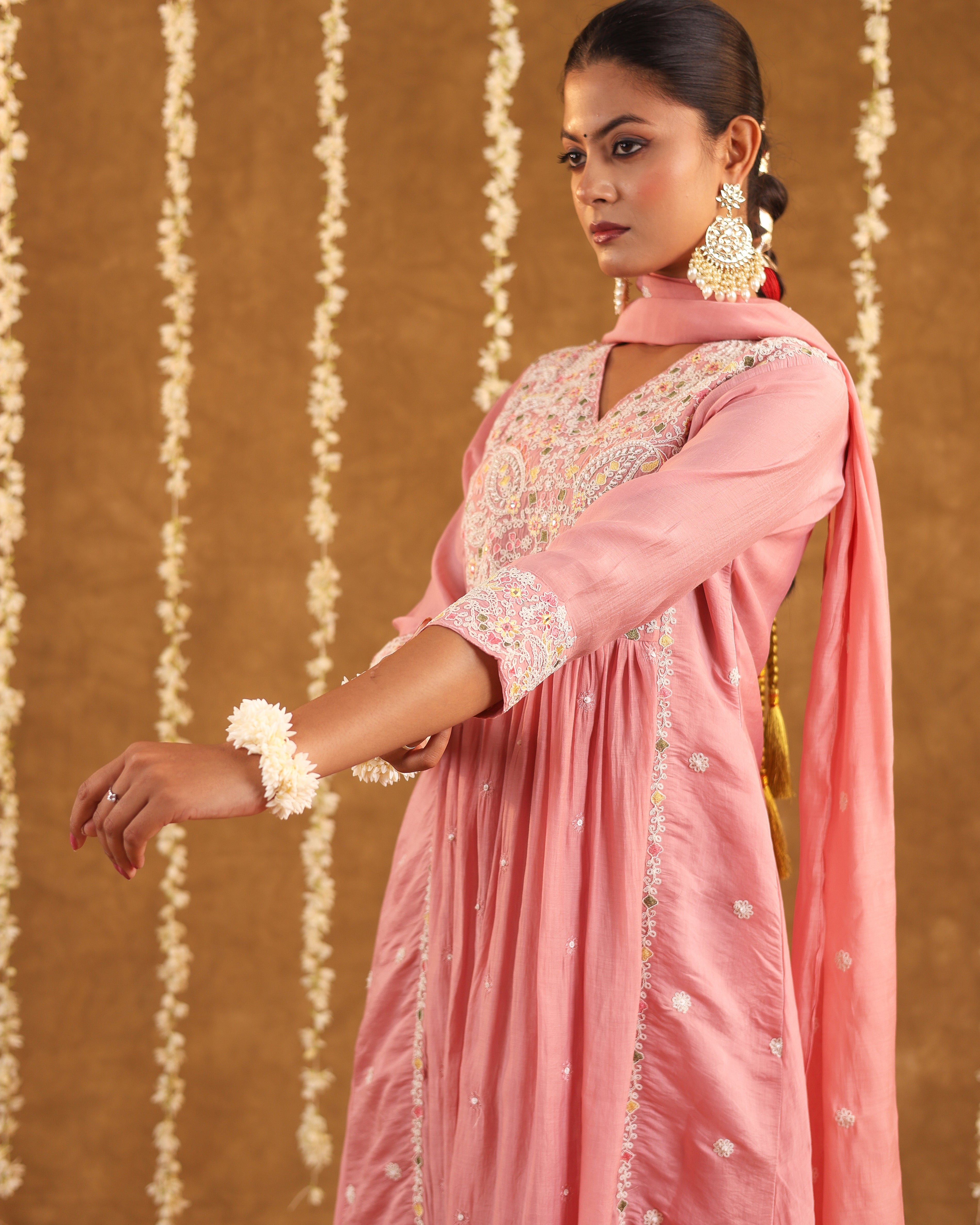 Graceful Radiance – Mul Chanderi Embroidered Suit Set