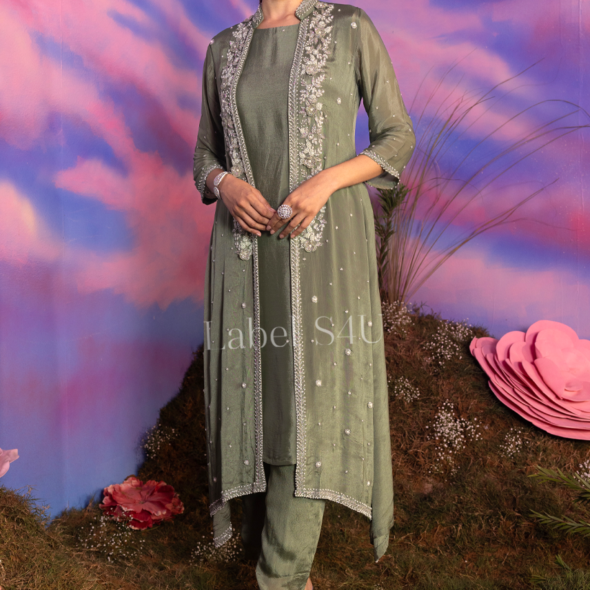 Olive Grace-Jacket Set