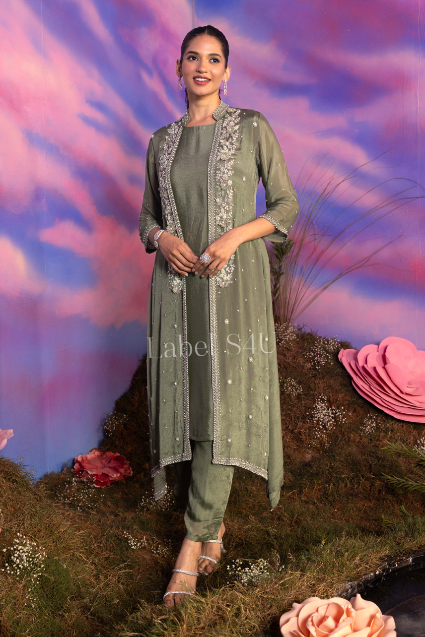 Olive Grace-Jacket Set