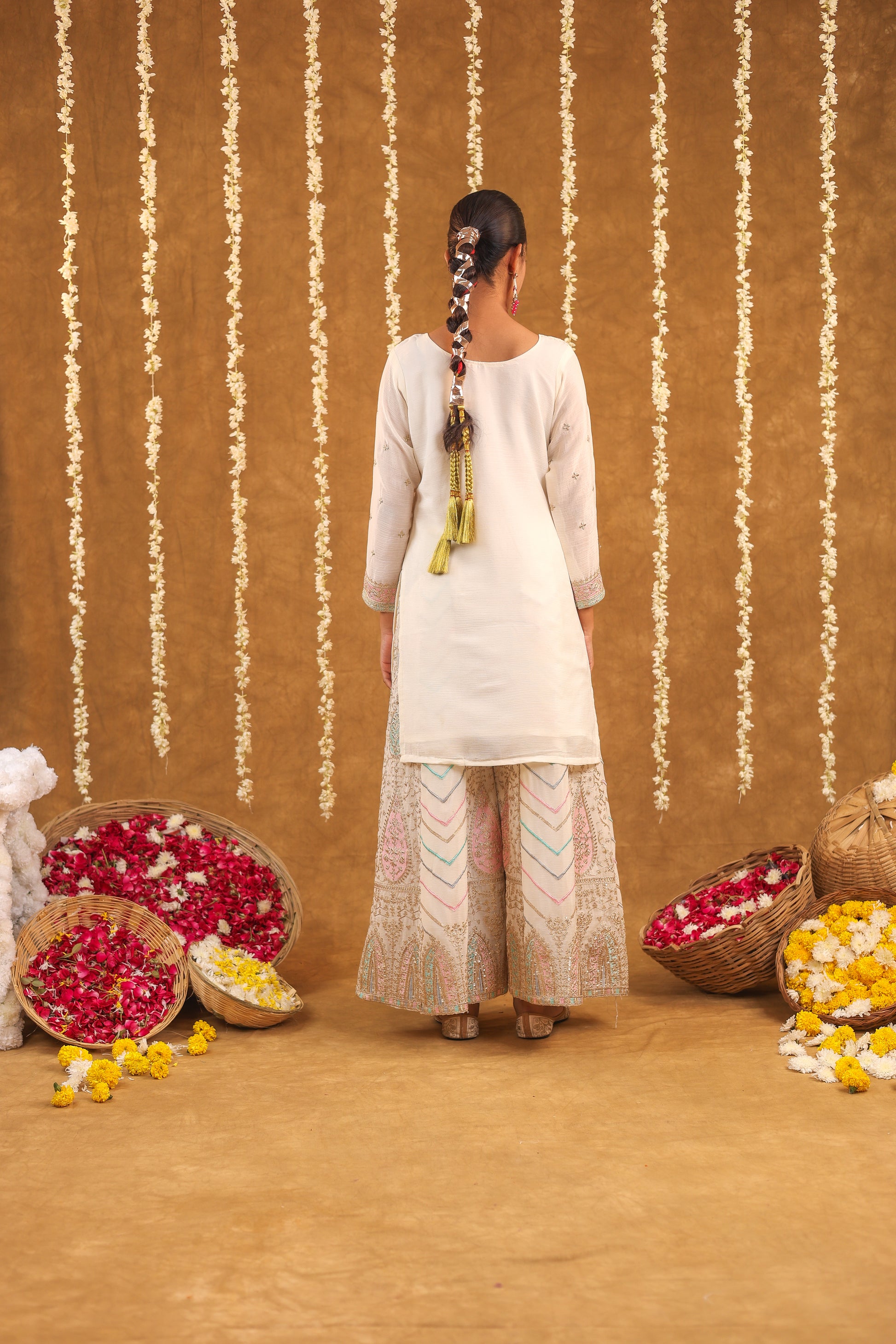 Ethereal Elegance – Chinon Silk Embroidered Suit Set