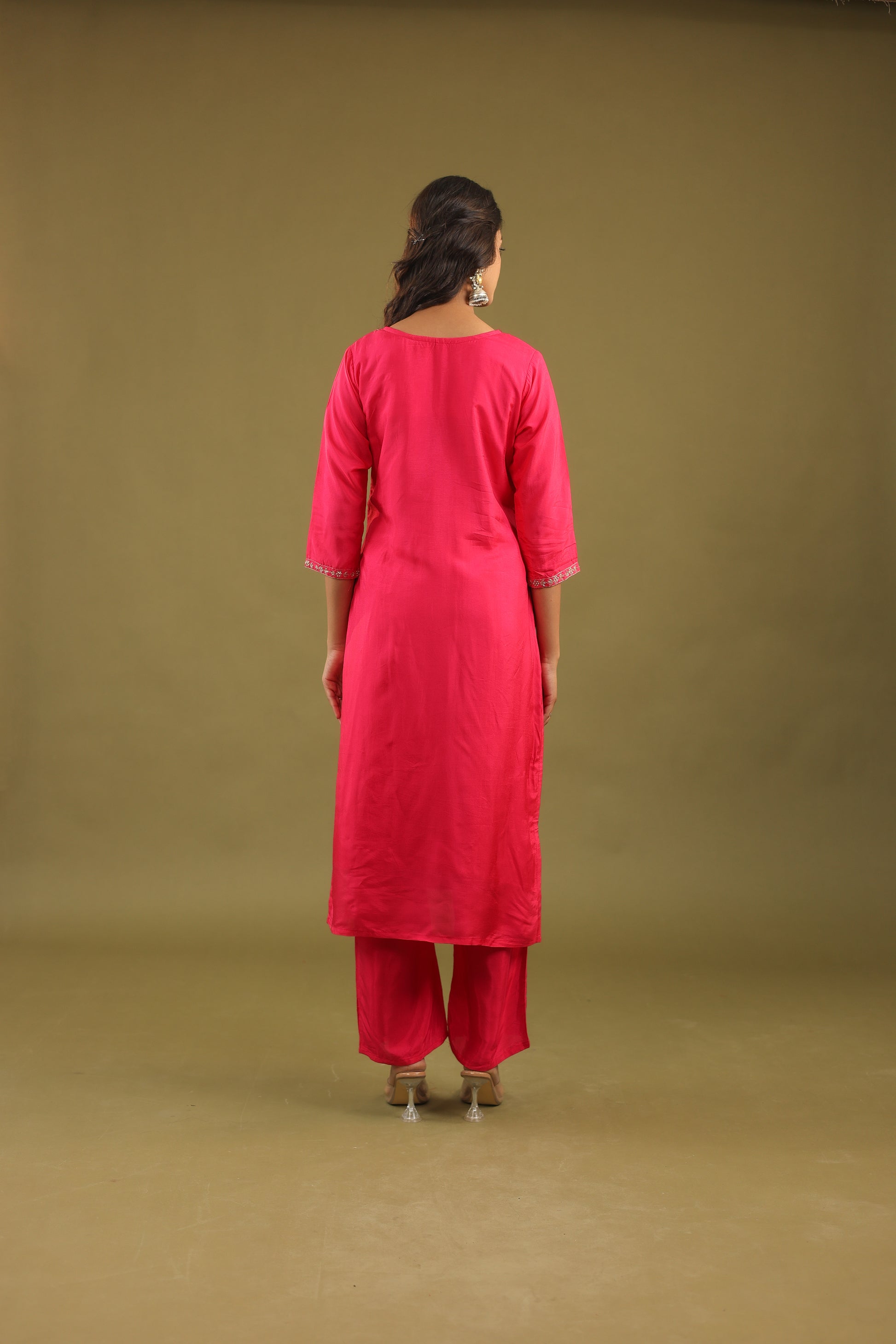 Regal Allure – Embroidered Dola Silk Suit Set for Women